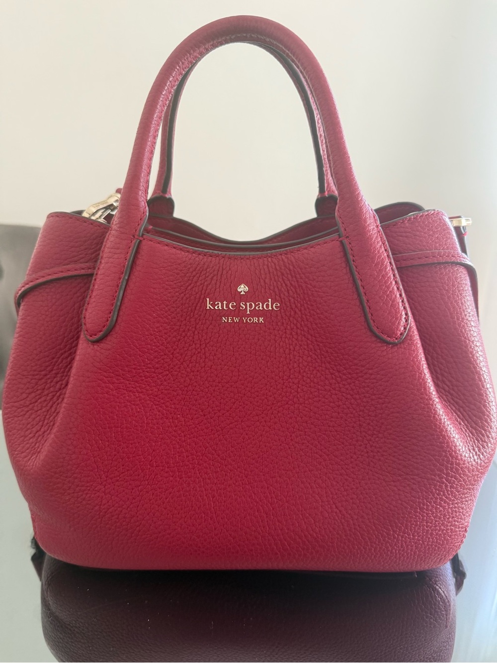 Stunning Kate Spade Dumpling Cherry Red Pebbled Leather Satchel! ❤️ - Picture 10 of 11